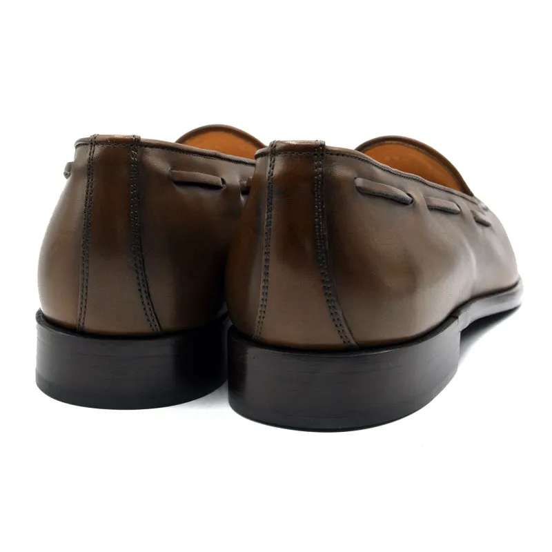 15-584-CRM FRANCO Italian Calfskin Tassel Loafer, Caramel