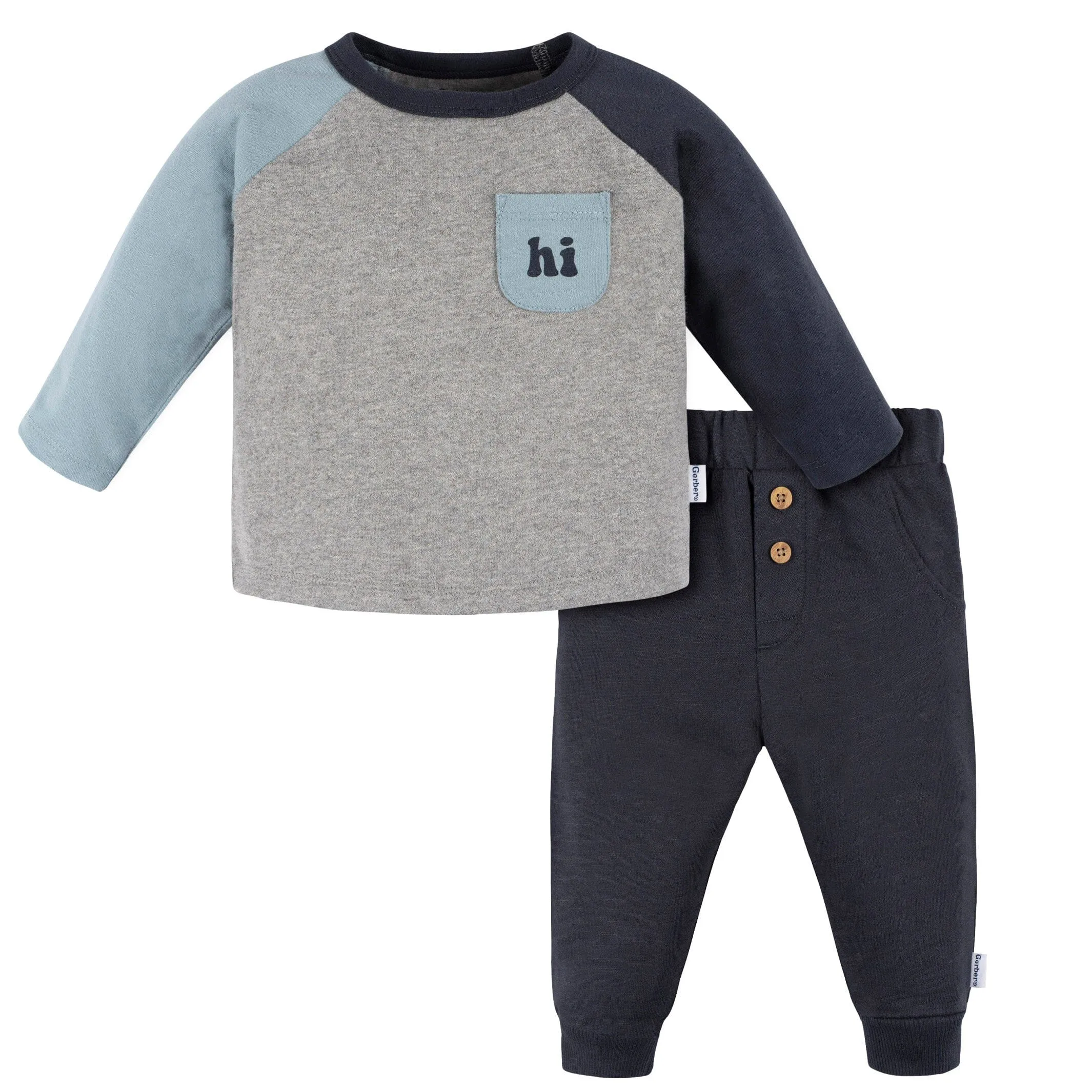 2-Piece Baby Boys Happy Top & Joggers Set