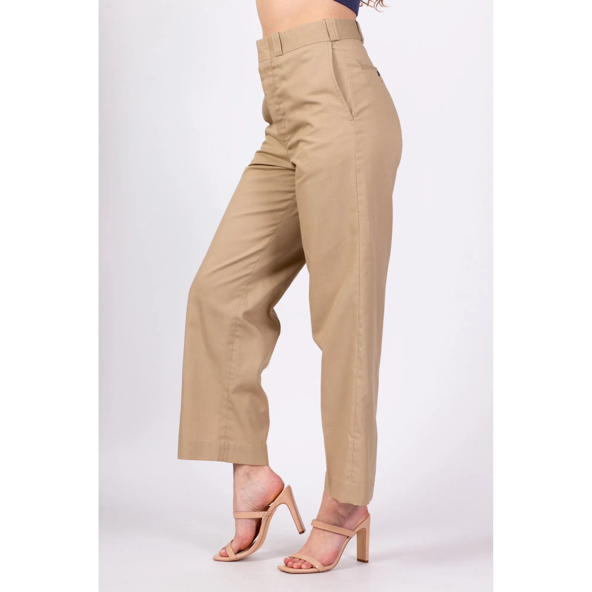 70s Khaki Straight Leg Pants - Men's Small, Women's Medium, 29.5"