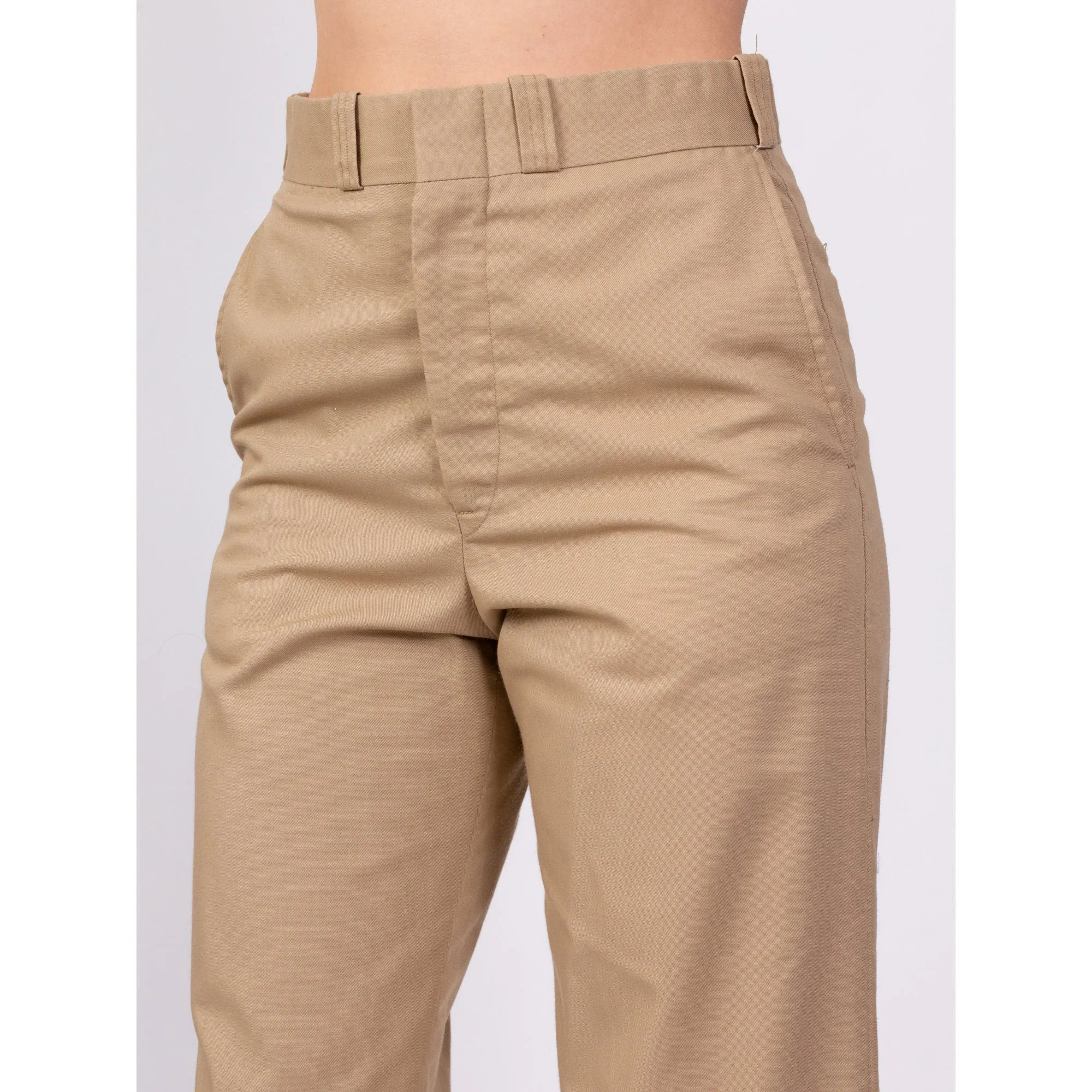 70s Khaki Straight Leg Pants - Men's Small, Women's Medium, 29.5"