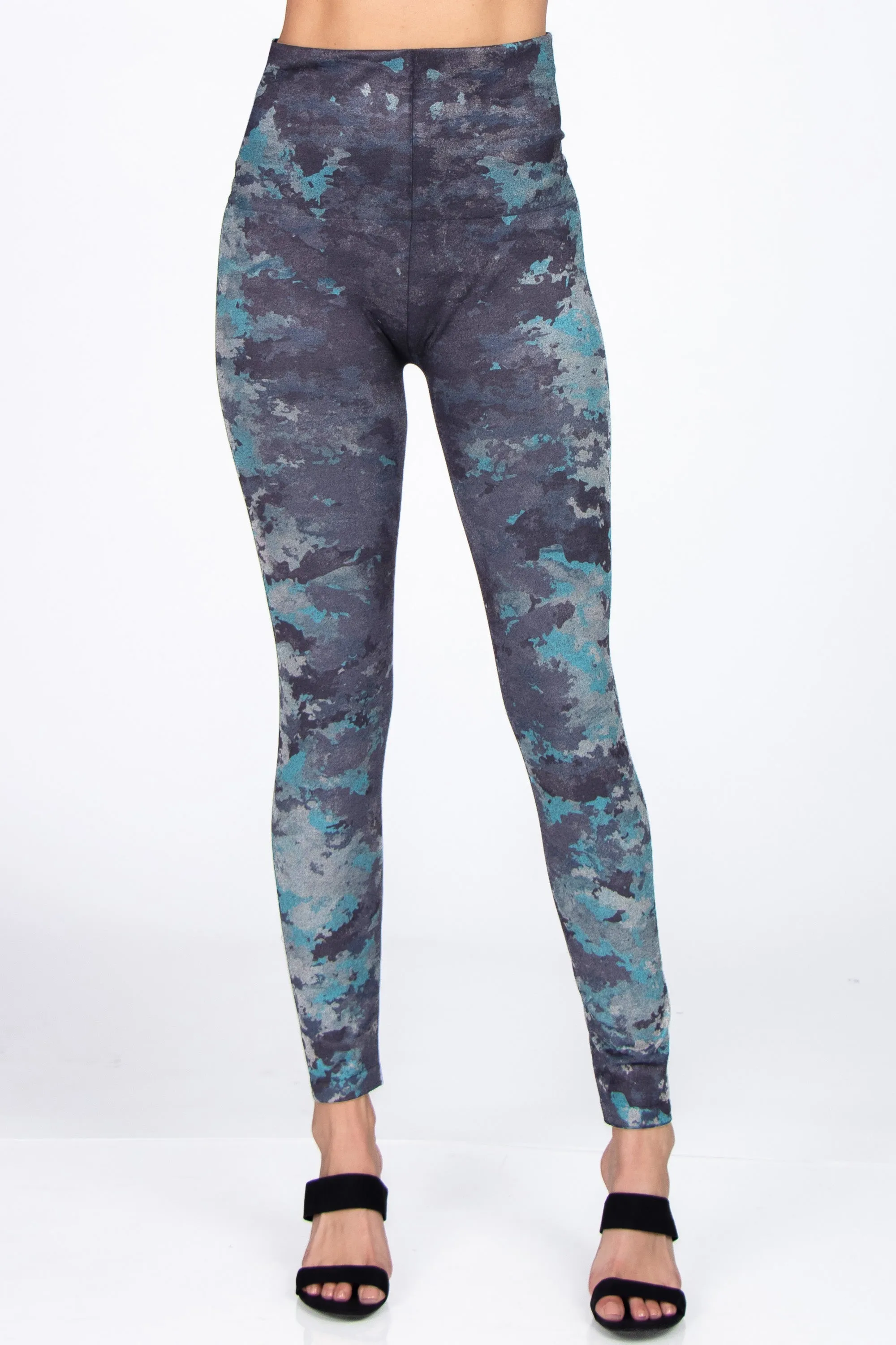 Abstract Fractal Camo Printed Leggings