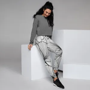 Abstract Lines Floral Pattern Womens Joggers Sweatpants