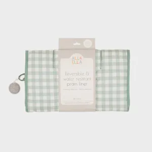 All4ella Pram Liner - Gingham Sage