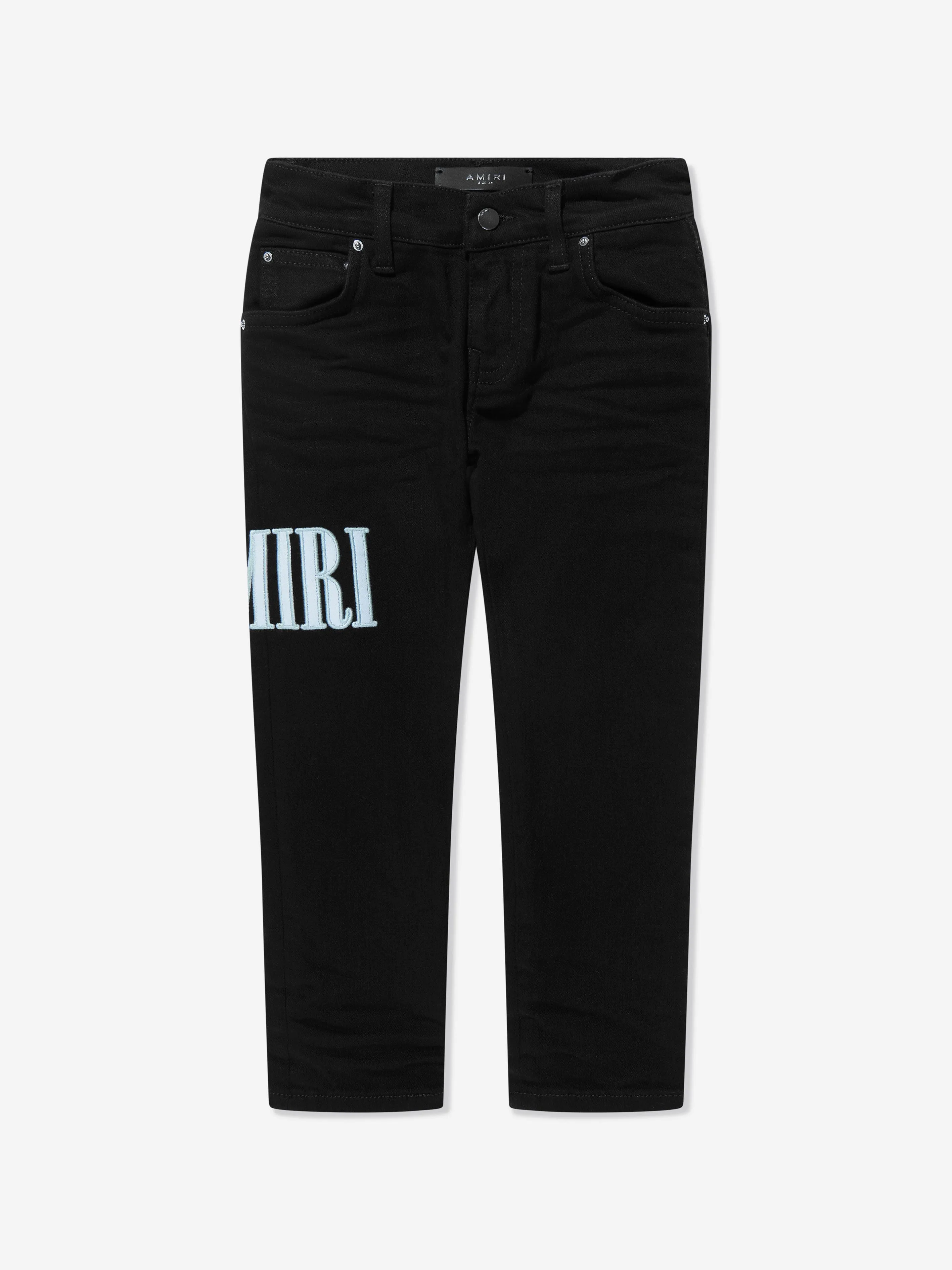 Amiri Boys Logo Jeans in Black