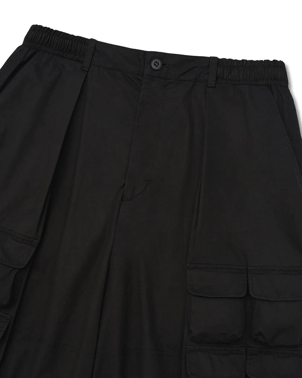 Anglan Slather Utility Pocket Half Pants - Black