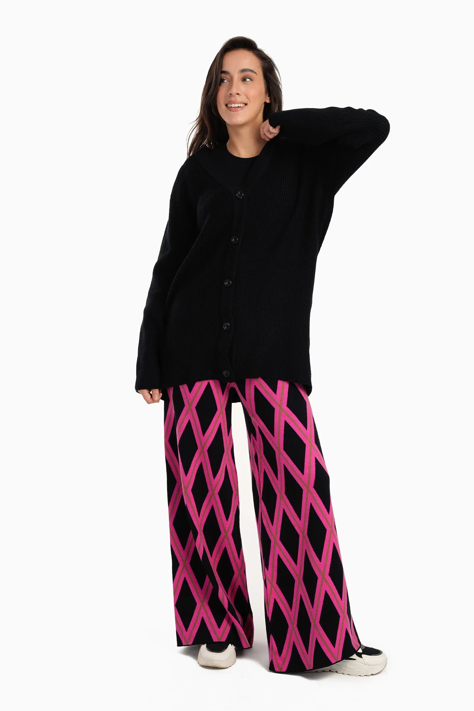 Argyle Pattern Wool Pants