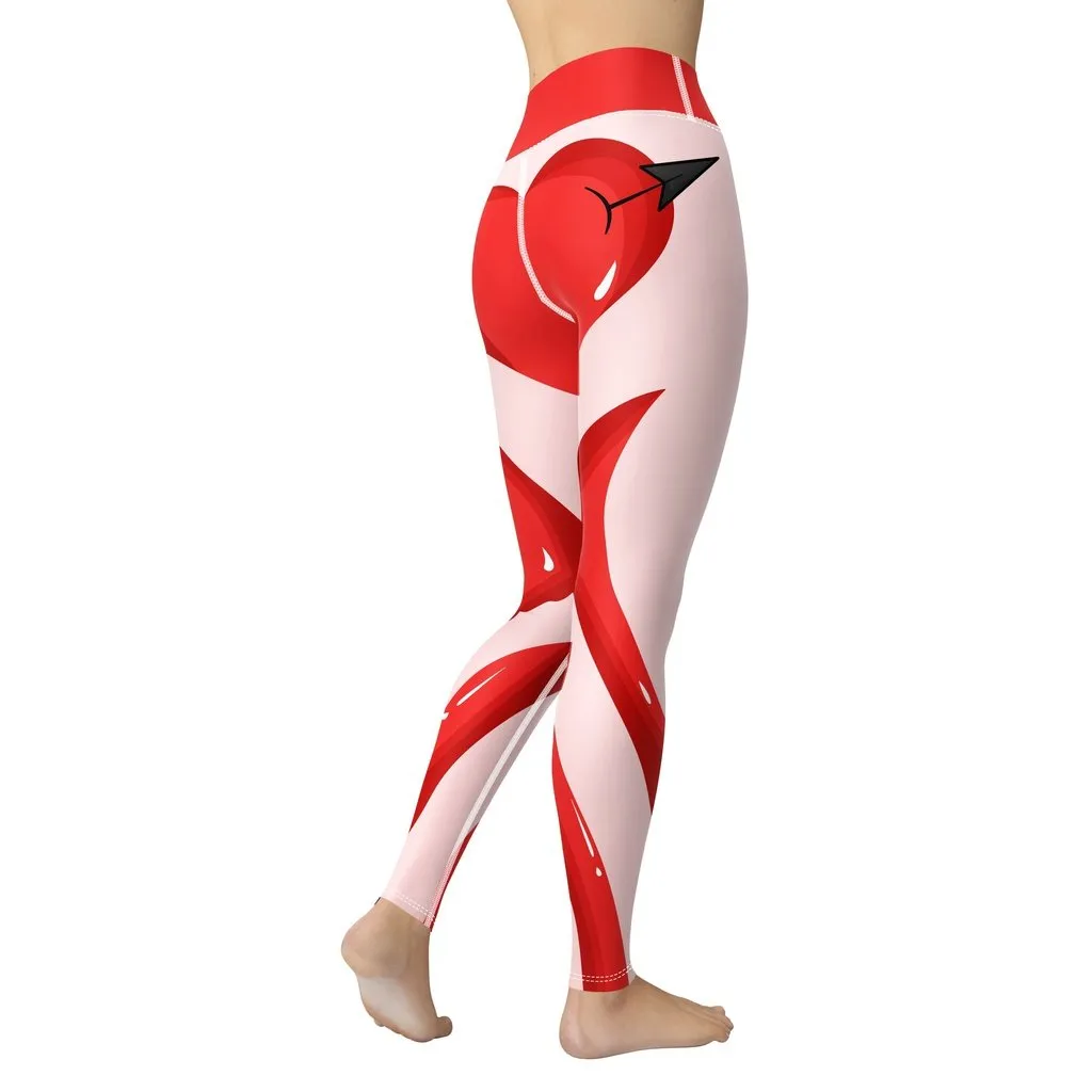 Arrow Heart Shaped Yoga Leggings