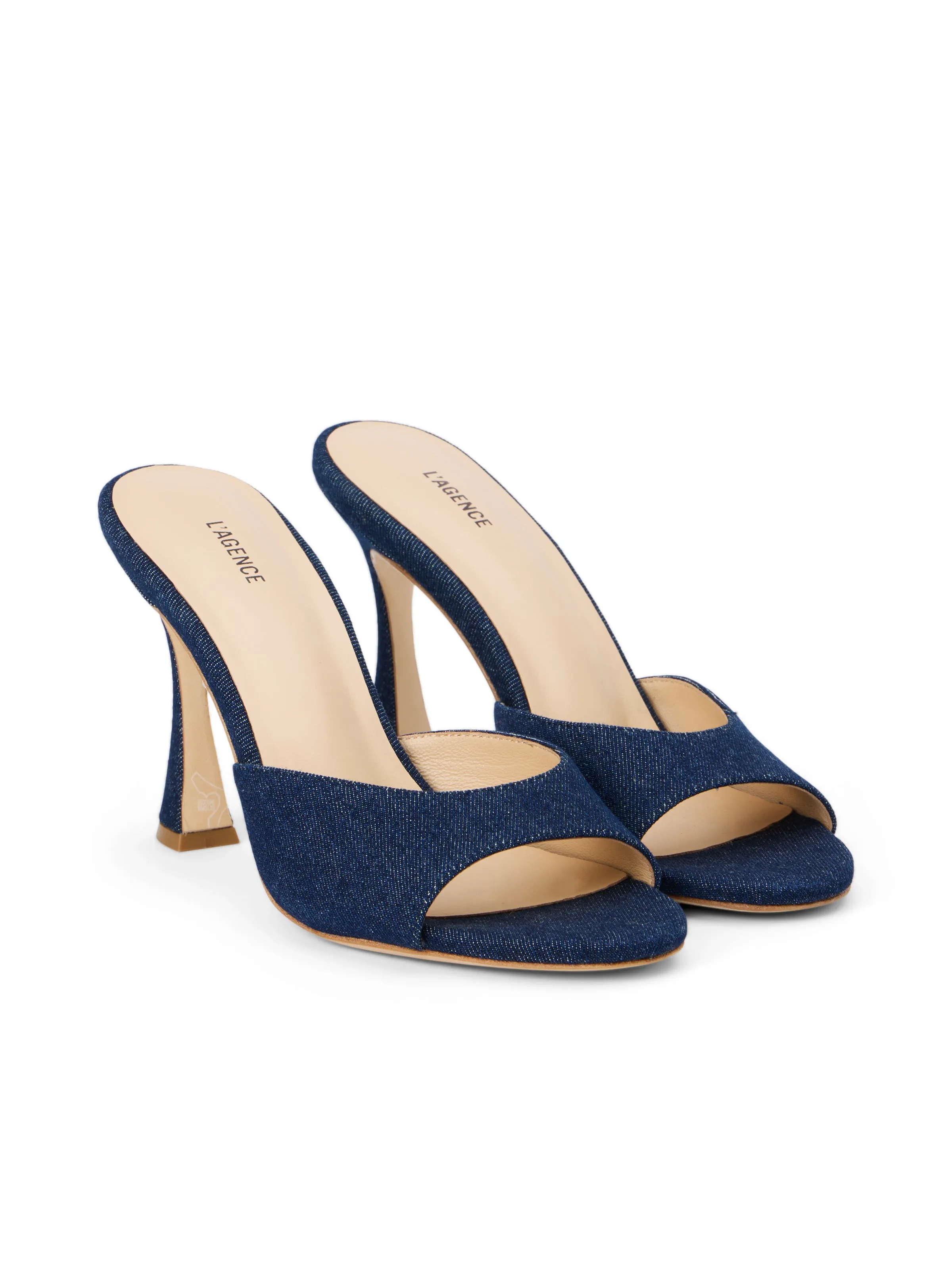 Avery Denim Peep-Toe Mule