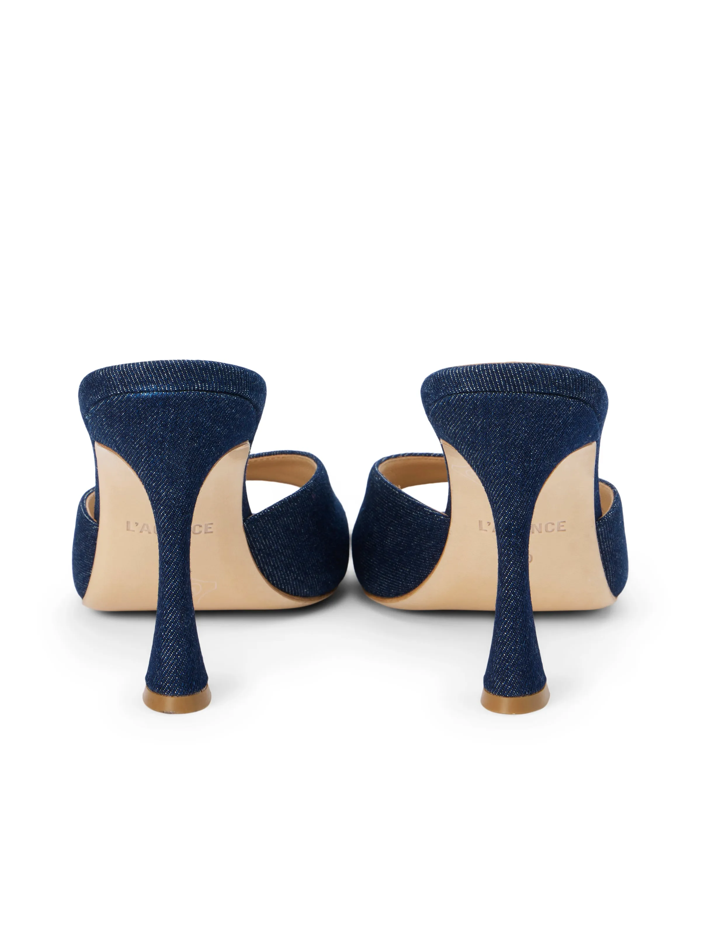 Avery Denim Peep-Toe Mule