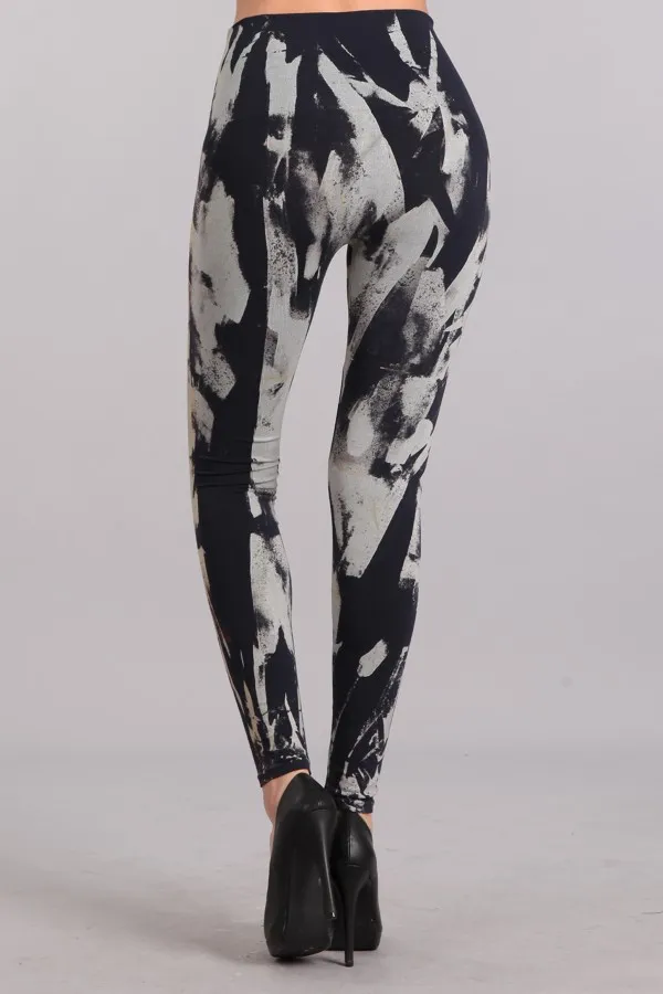 B2361USAW High Waist Full Length Patterned Leggings