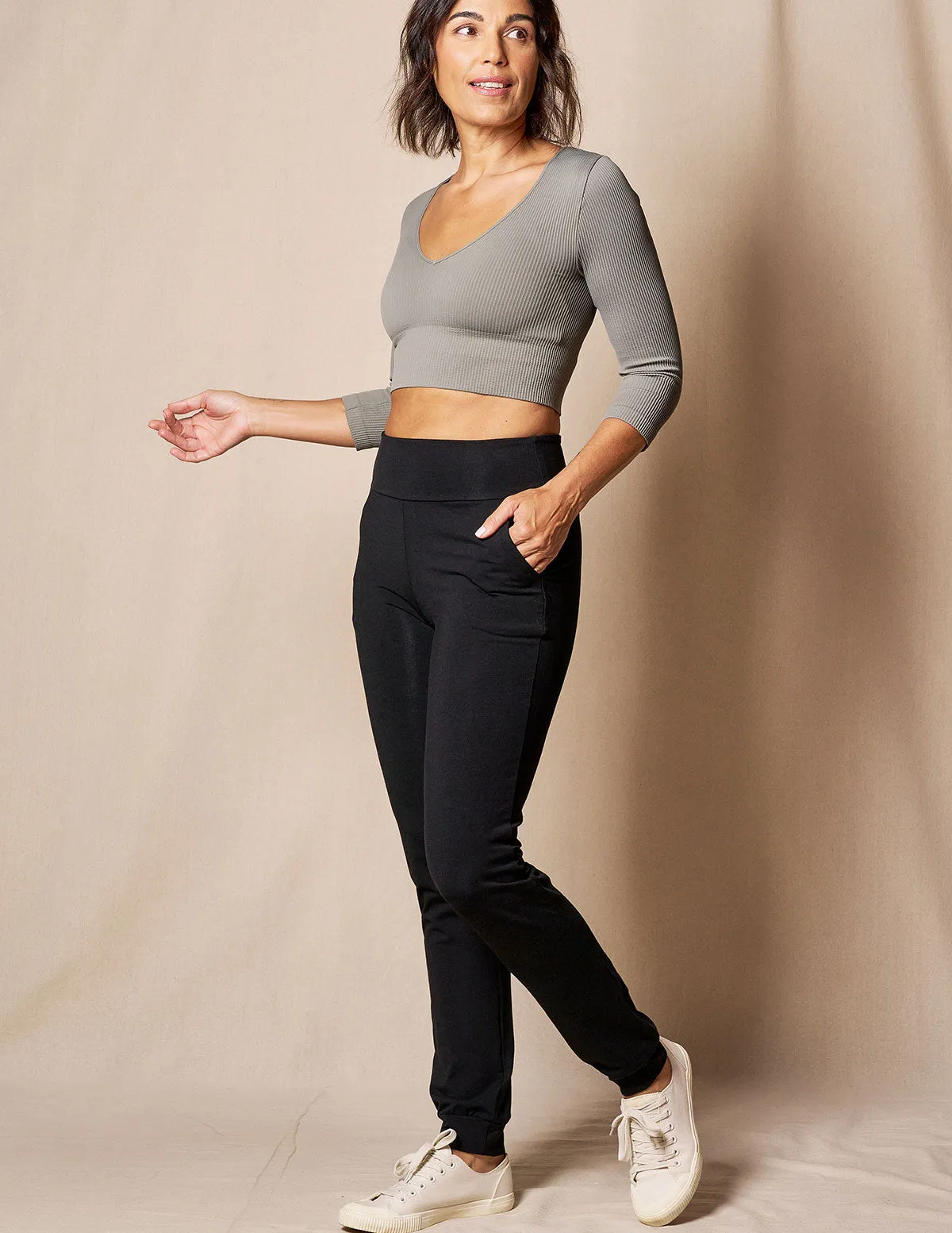 Bamboo / Organic Cotton Flat Waist Comfort Joggers