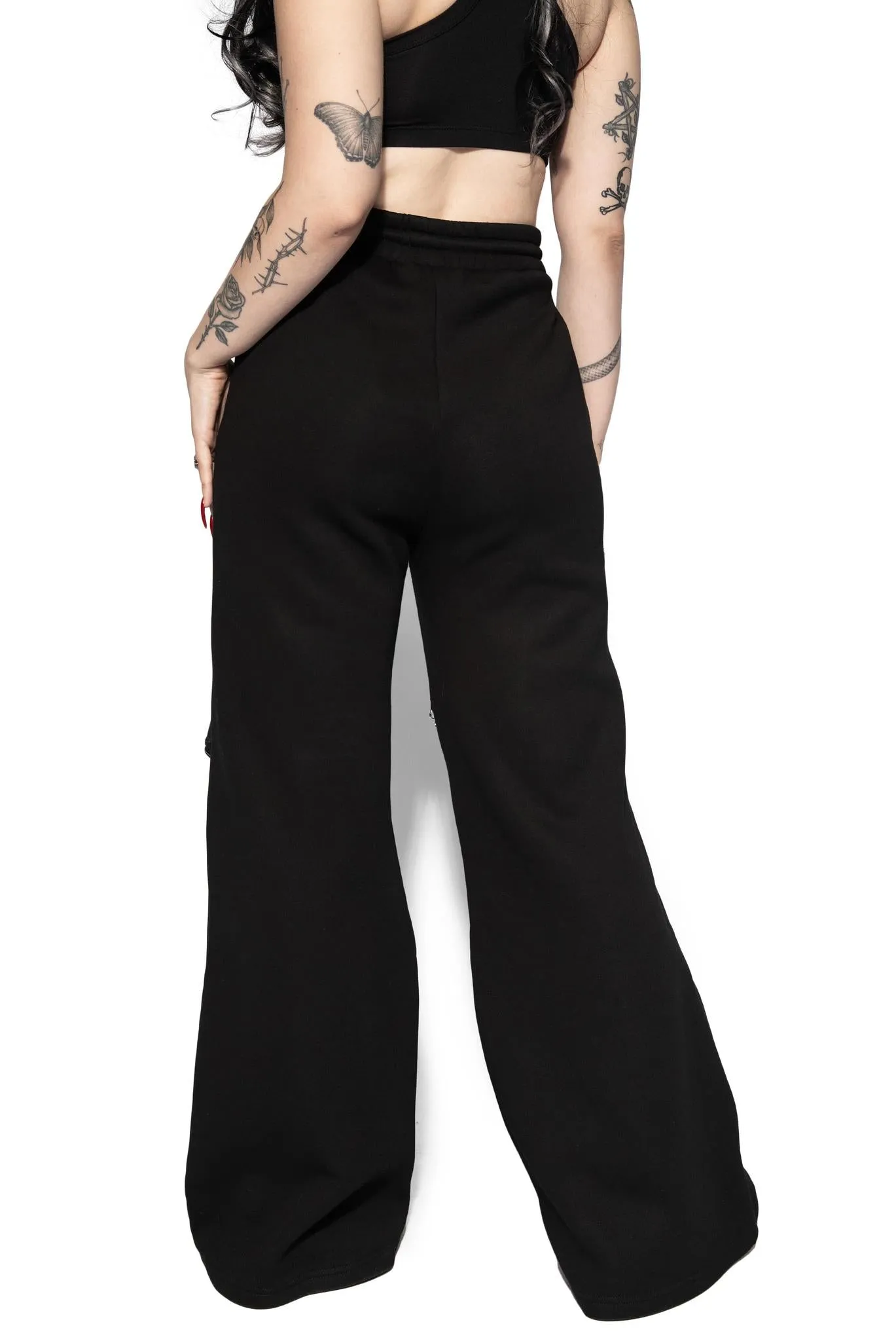 Baphomet - Wide Leg Zipper Detailed Pants