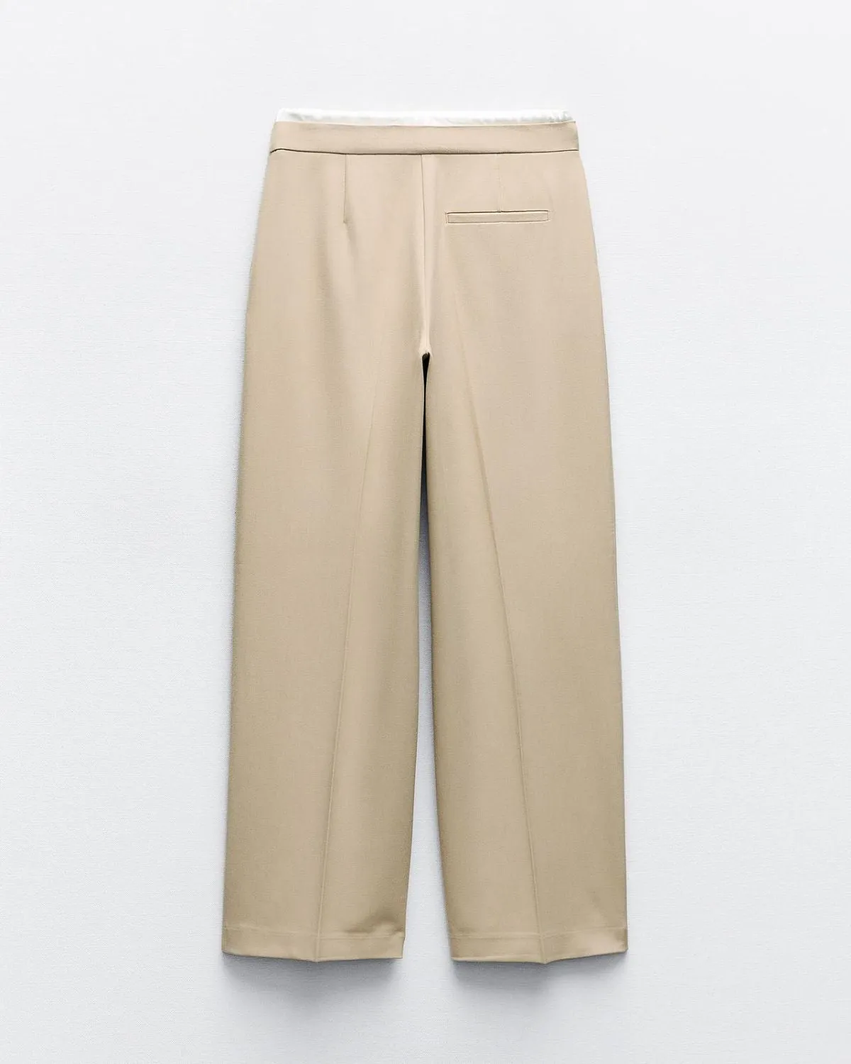 BEIGE WIDE LEG TROUSERS