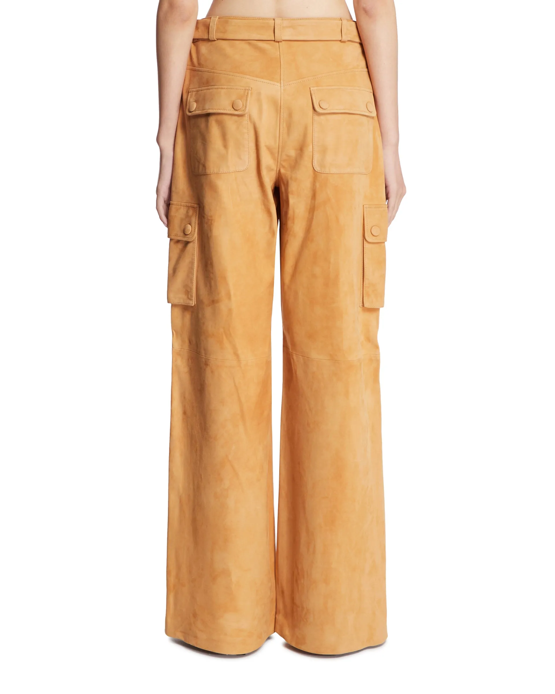 Beige Wide Leg Trousers