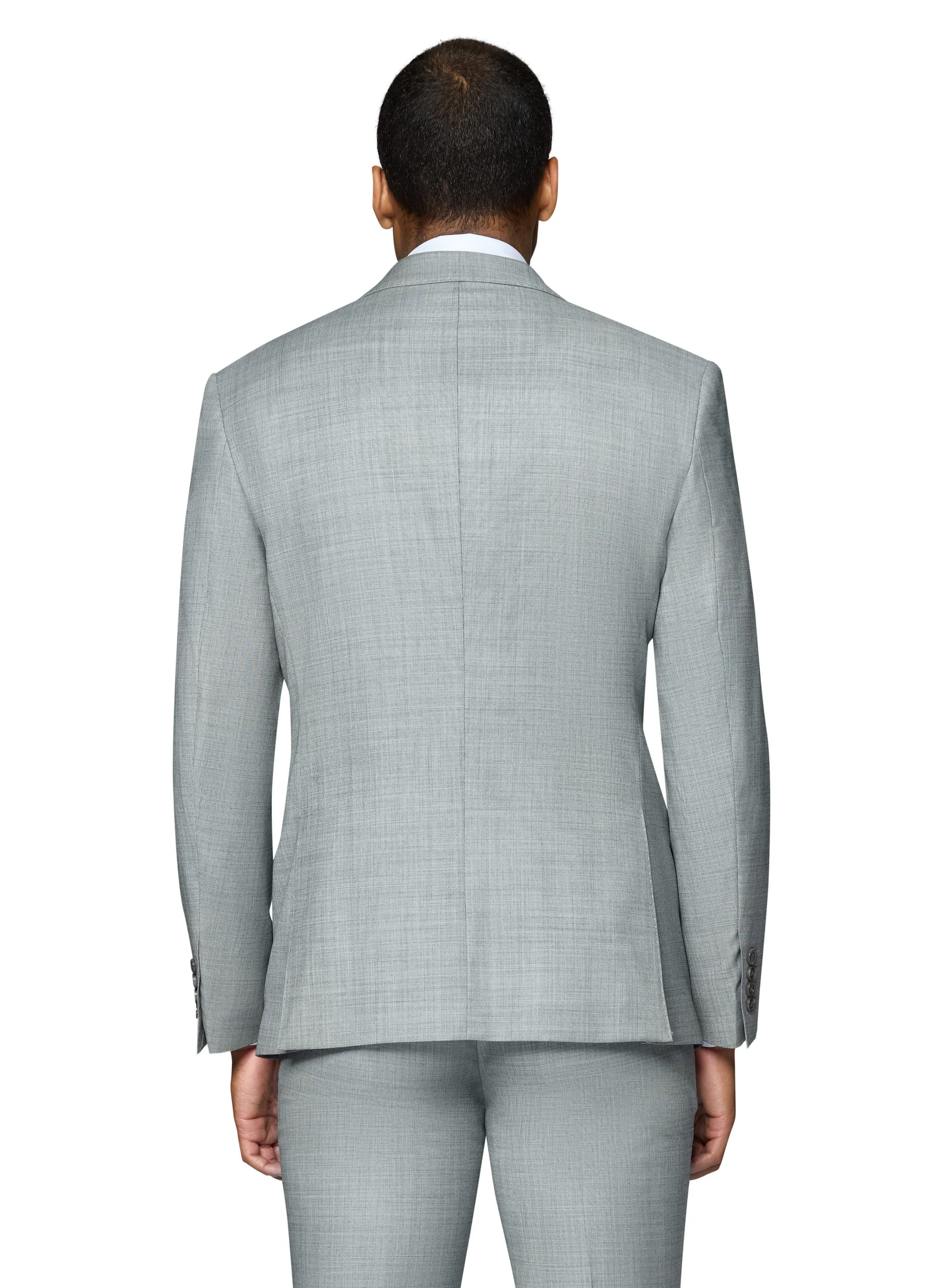 Berragamo Elegant 10015-210 Sharkskin Wool Suit - Grey