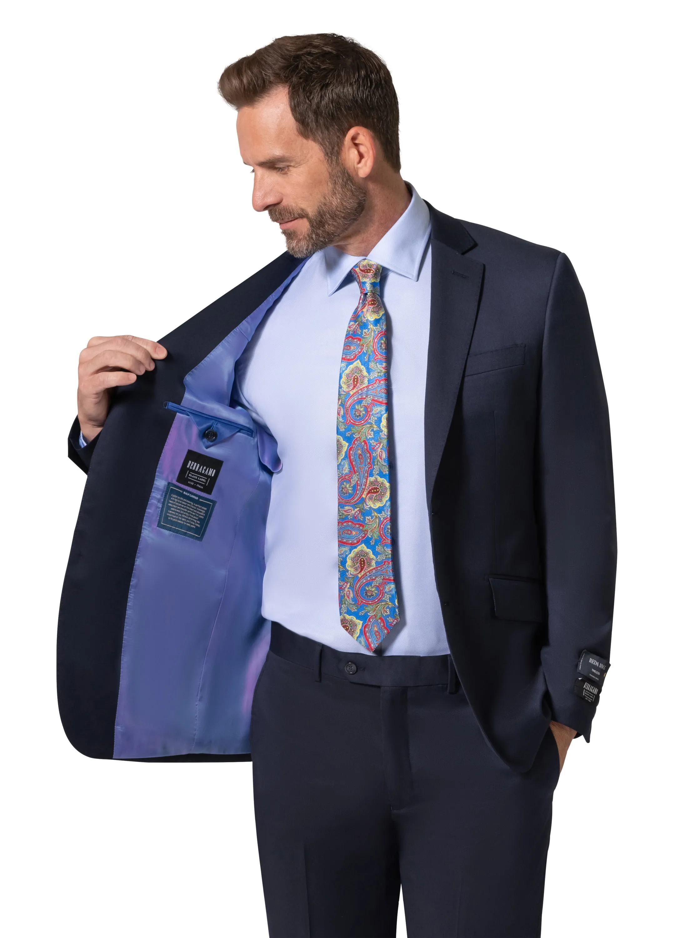 Berragamo - Reda | Modern Fit 2-Piece Solid Suit - Navy