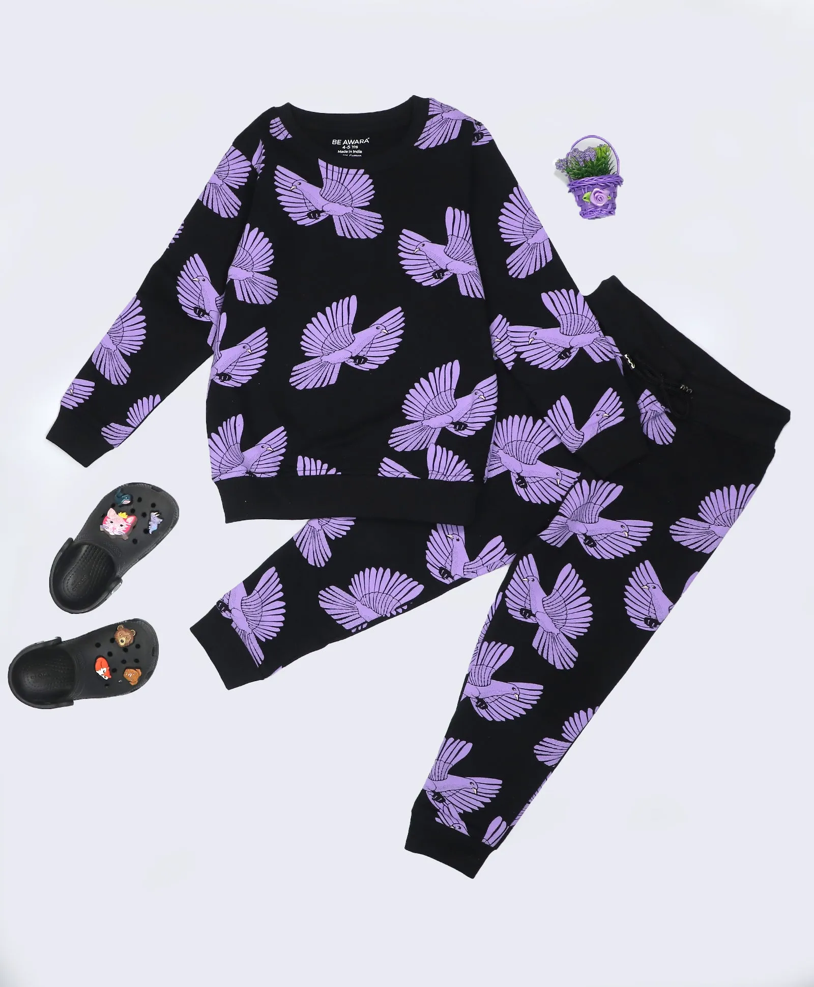 Bird Pattern Kids Sweatshirt & Joggers Set