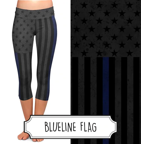 Blue Line Flag Capris