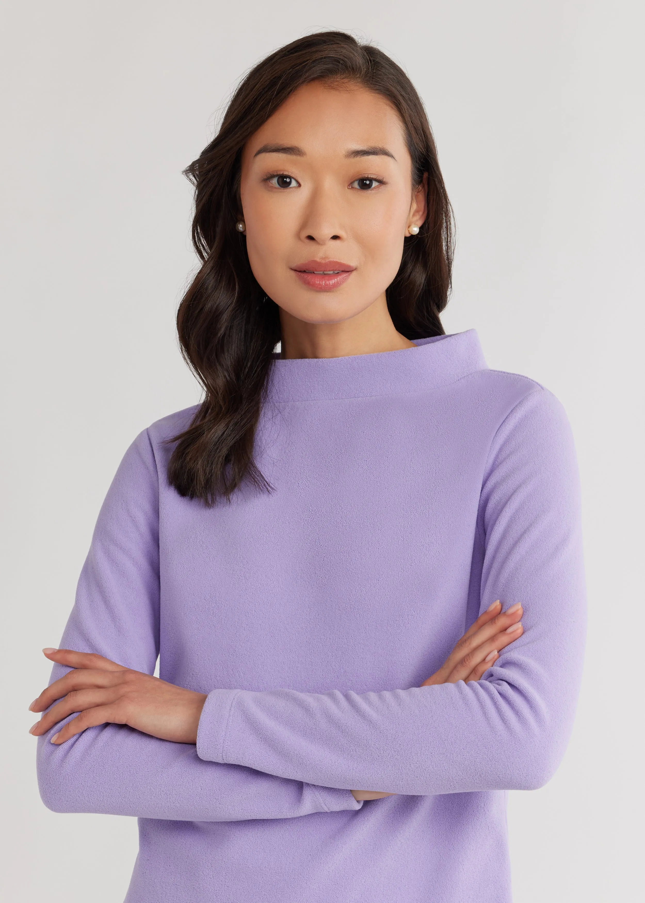 Brighton Boatneck in Terry Fleece (Violet)