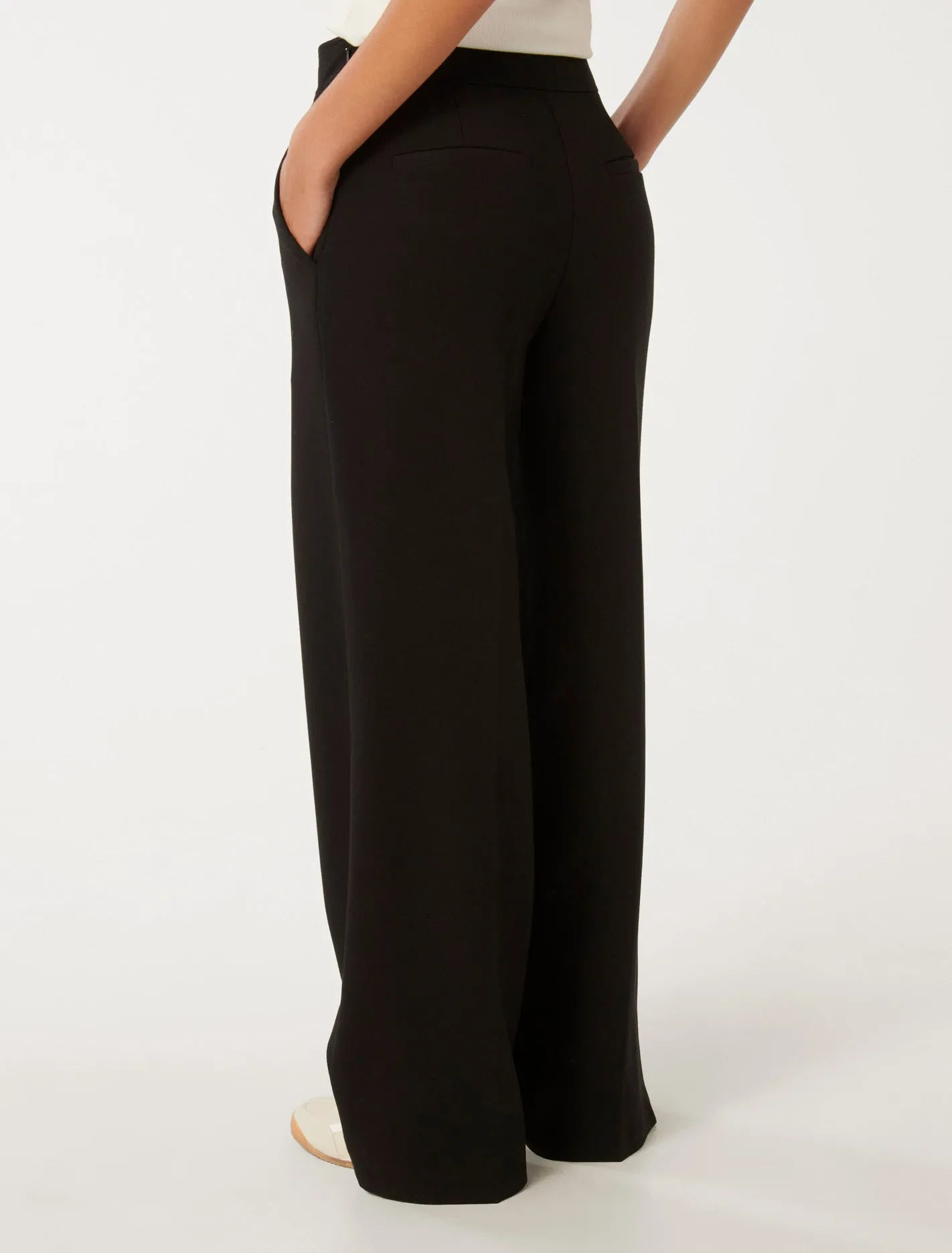 Brioney Button Detail Wide Leg Pants