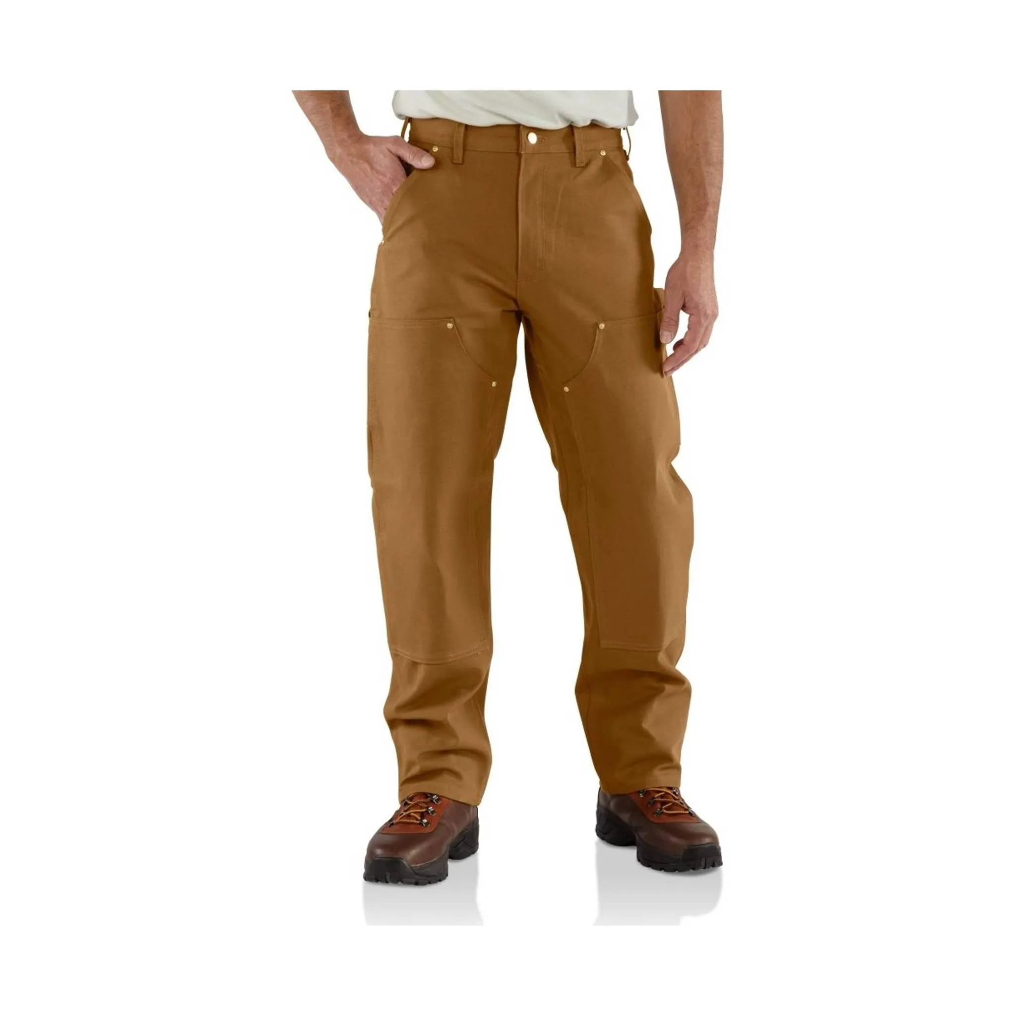 Carhartt Men's Firm Duck Double Front Work Dungaree - Brown