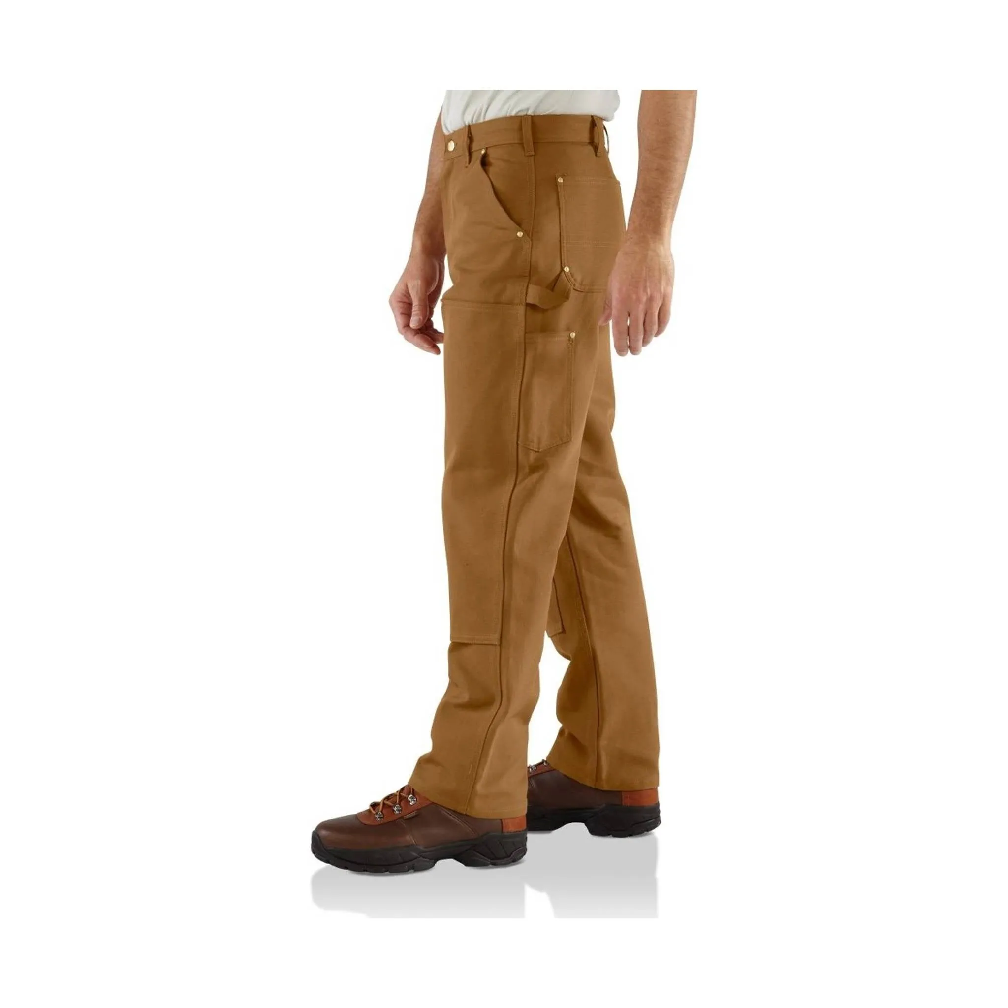 Carhartt Men's Firm Duck Double Front Work Dungaree - Brown