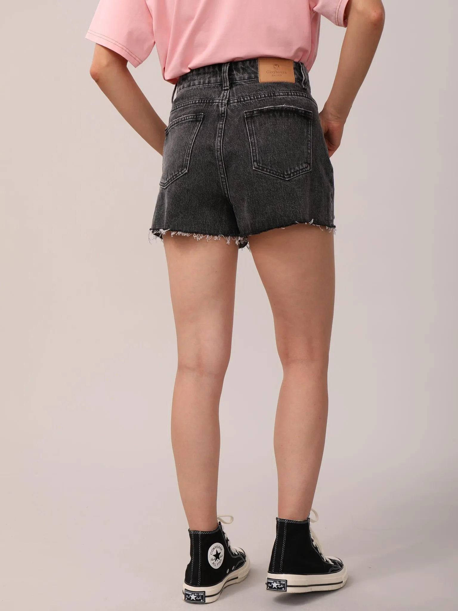 Classic Frayed Denim Shorts