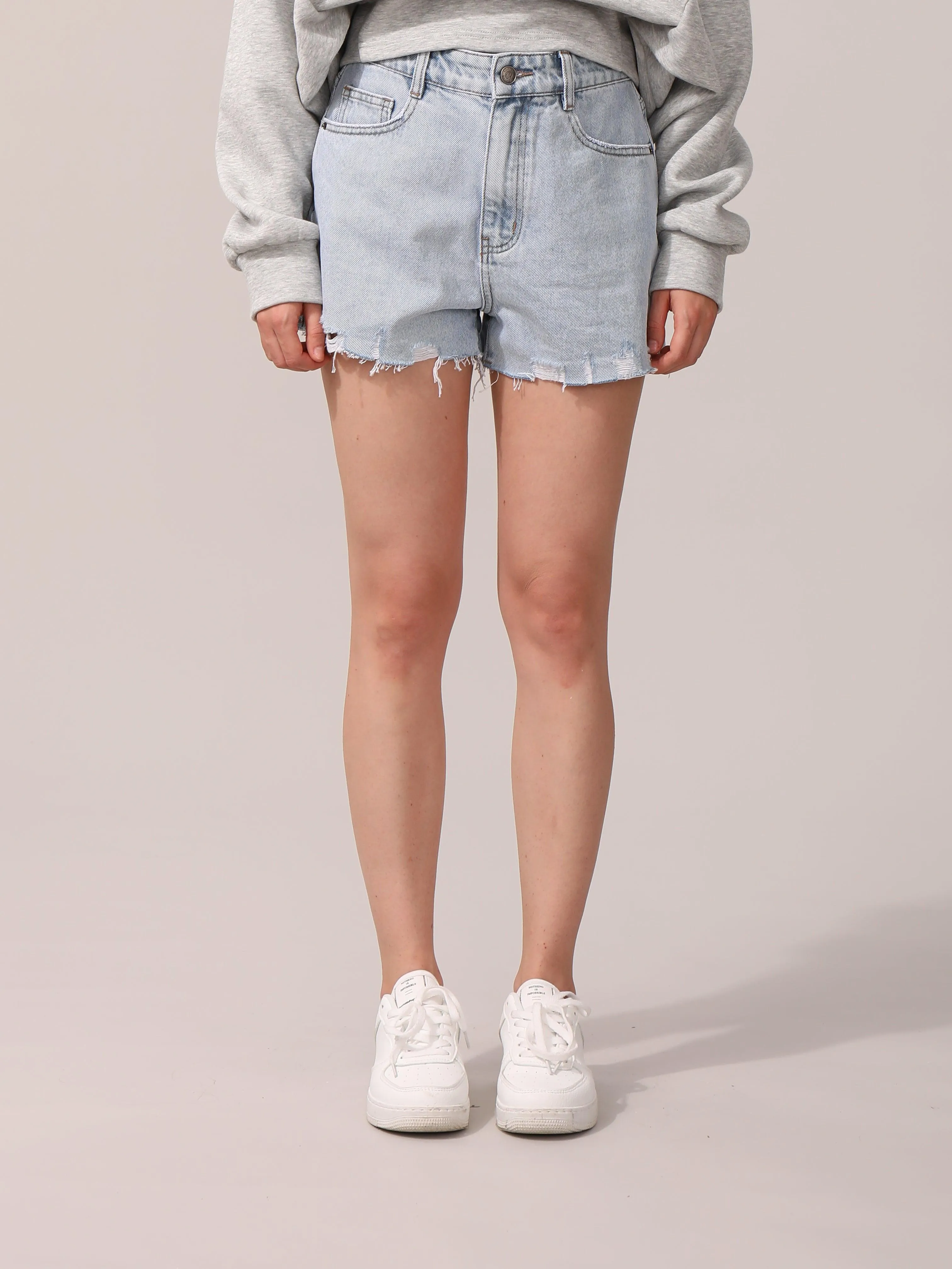 Classic Frayed Denim Shorts