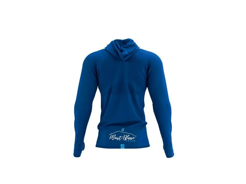 Compessport Men's 3D Thermo Seamless Hoodie Zip - Mont Blanc 2022 - BLUE