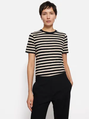 Cotton Slub Stripe Tee | Black