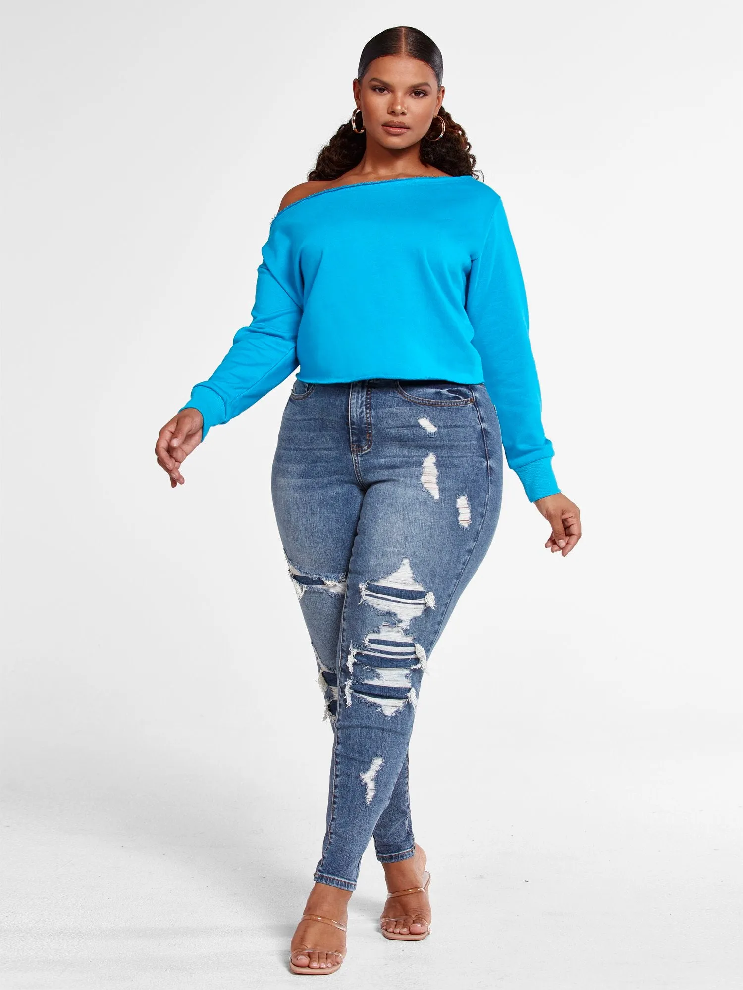 Daphne Off The Shoulder French Terry Top