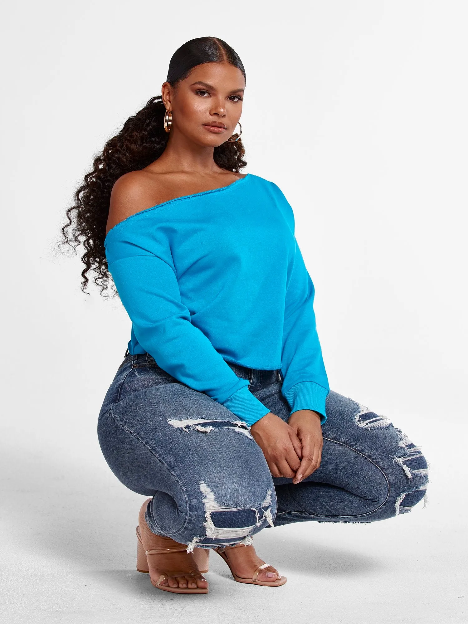 Daphne Off The Shoulder French Terry Top