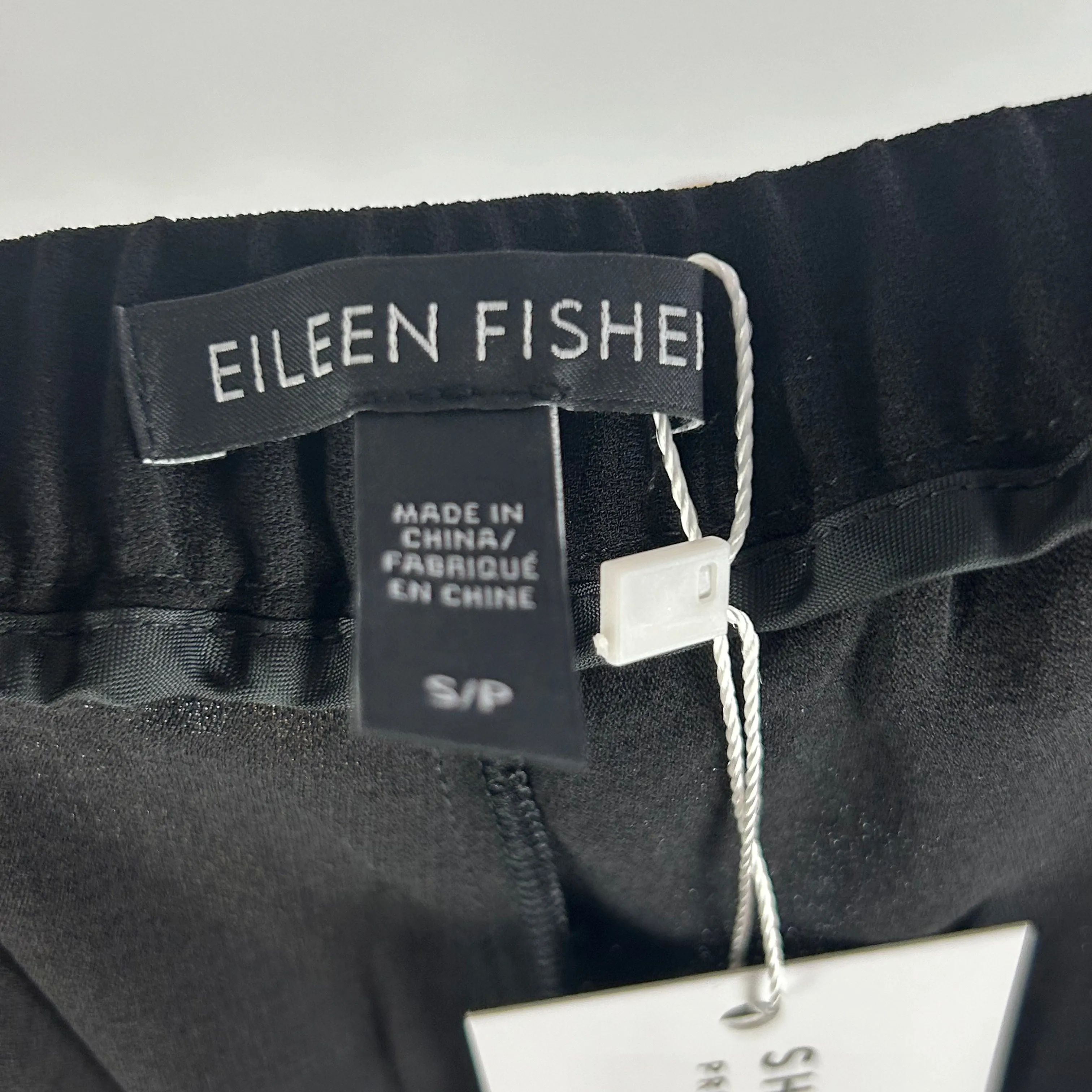 Eileen Fisher Black Silk Crop Wide Leg Pants S