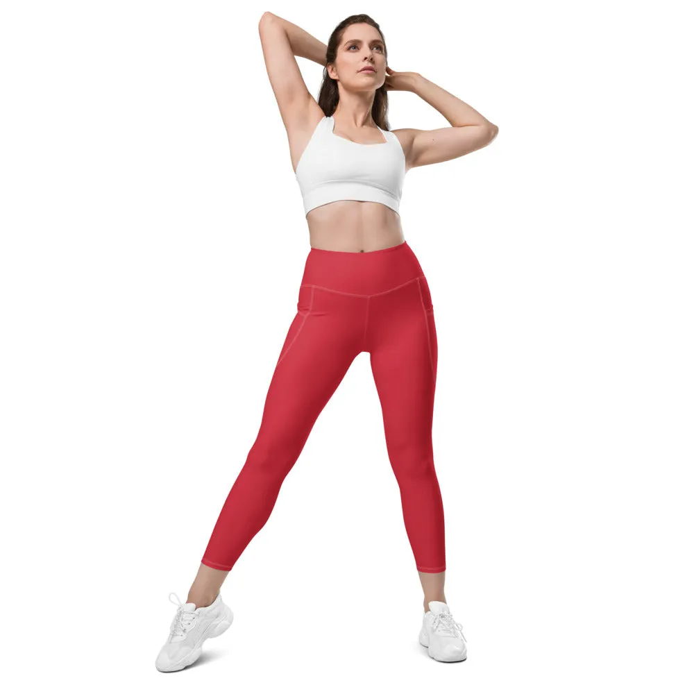 ELEVATED ESSENTIALS, THE PERFECT SIDE POCKET LEGGING RETRO RED