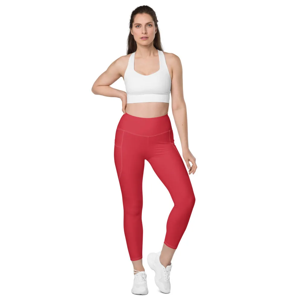 ELEVATED ESSENTIALS, THE PERFECT SIDE POCKET LEGGING RETRO RED