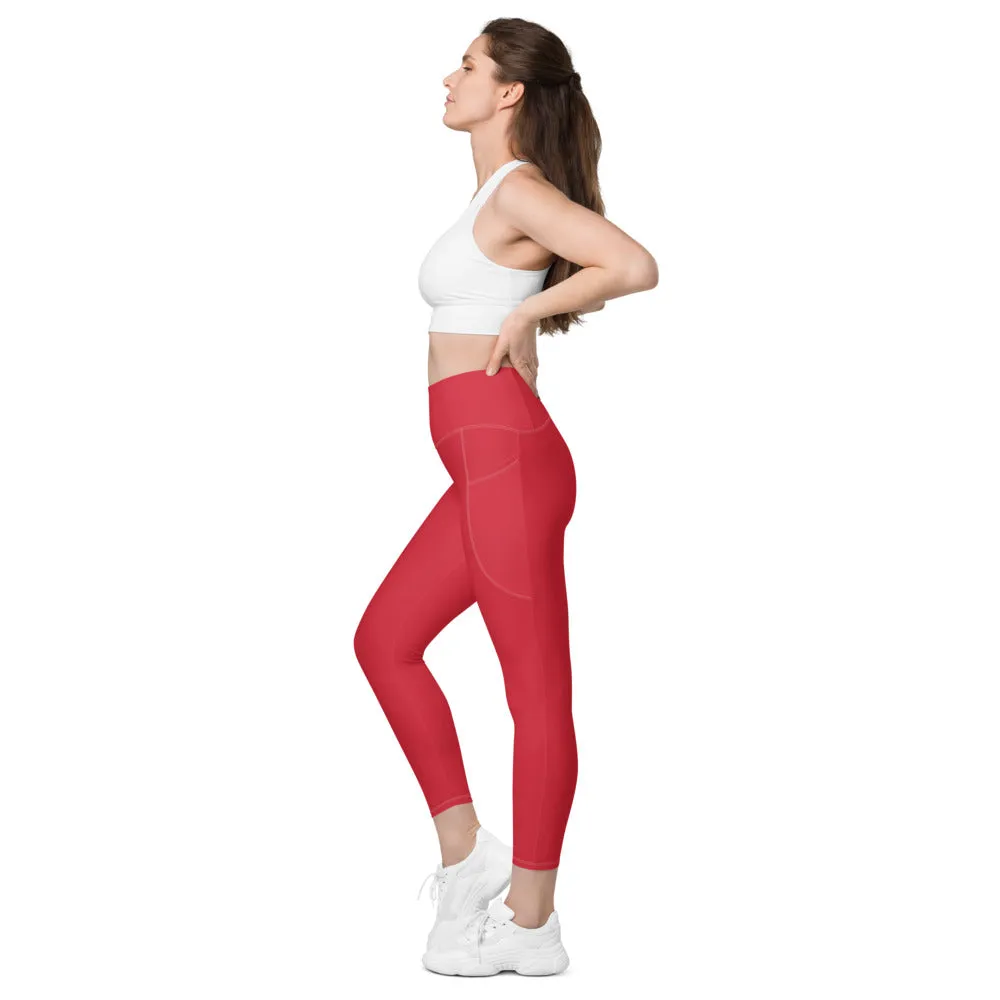 ELEVATED ESSENTIALS, THE PERFECT SIDE POCKET LEGGING RETRO RED