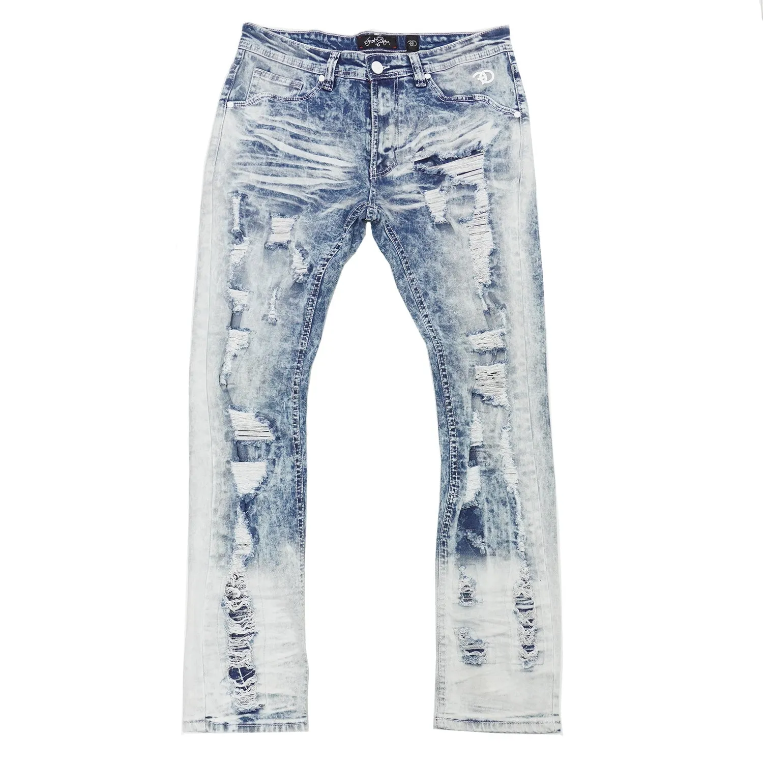 F1722 FROST Ripped Jeans - Light Wash