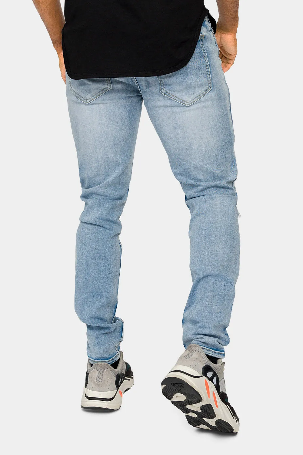 Faded Ripped Repair Denim Jeans