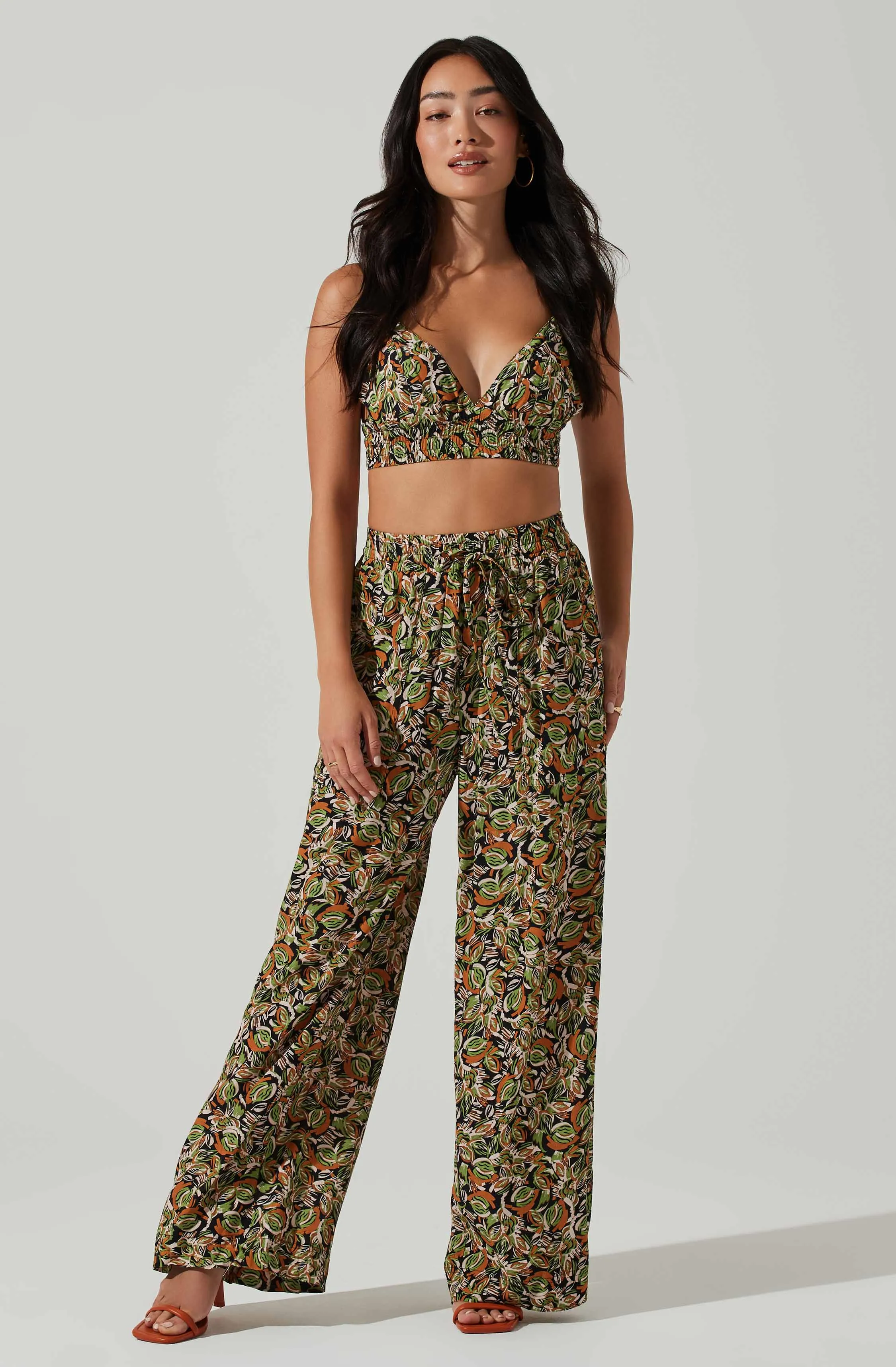 Femi Abstract Print Wide Leg Pants