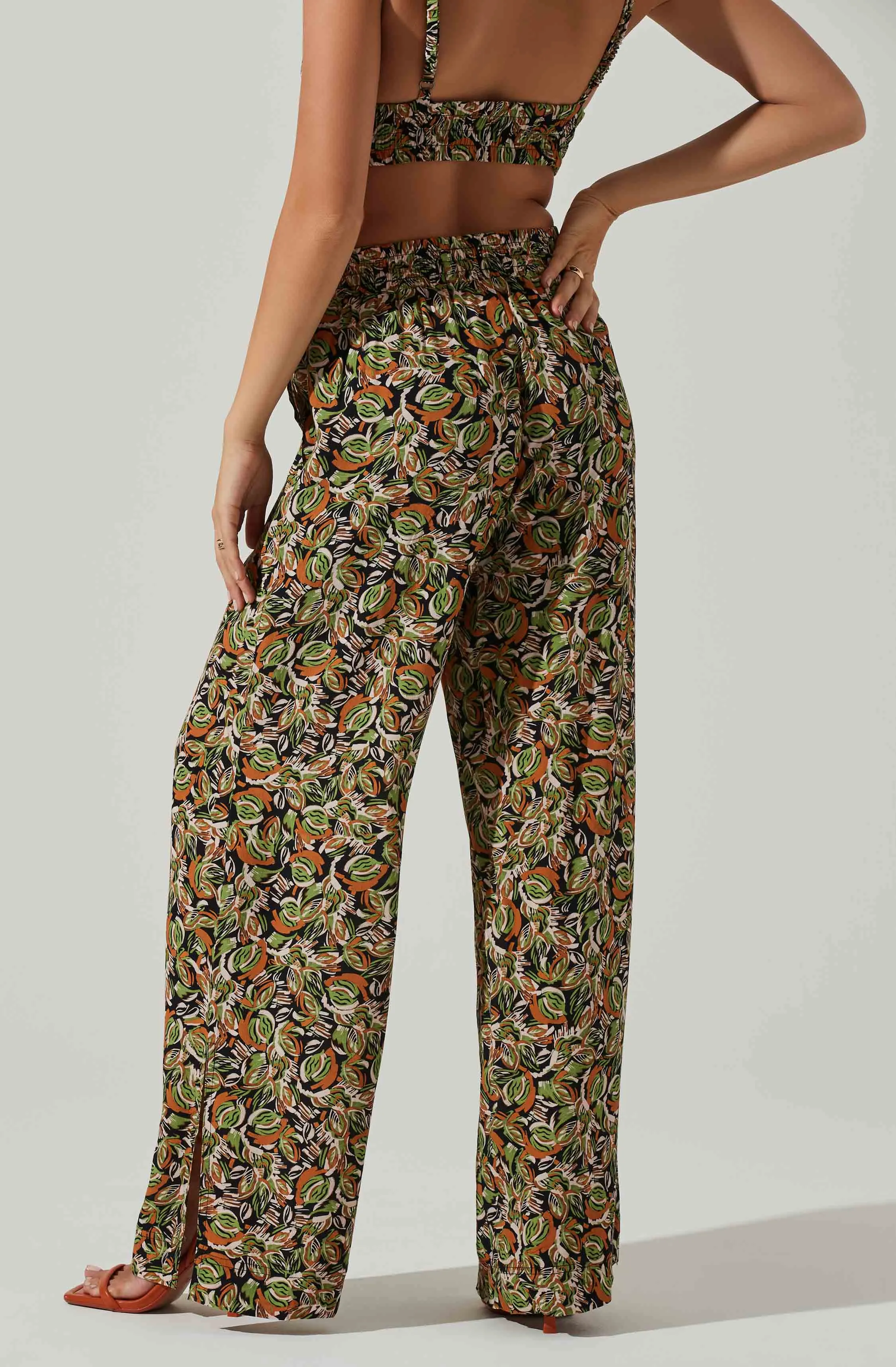 Femi Abstract Print Wide Leg Pants