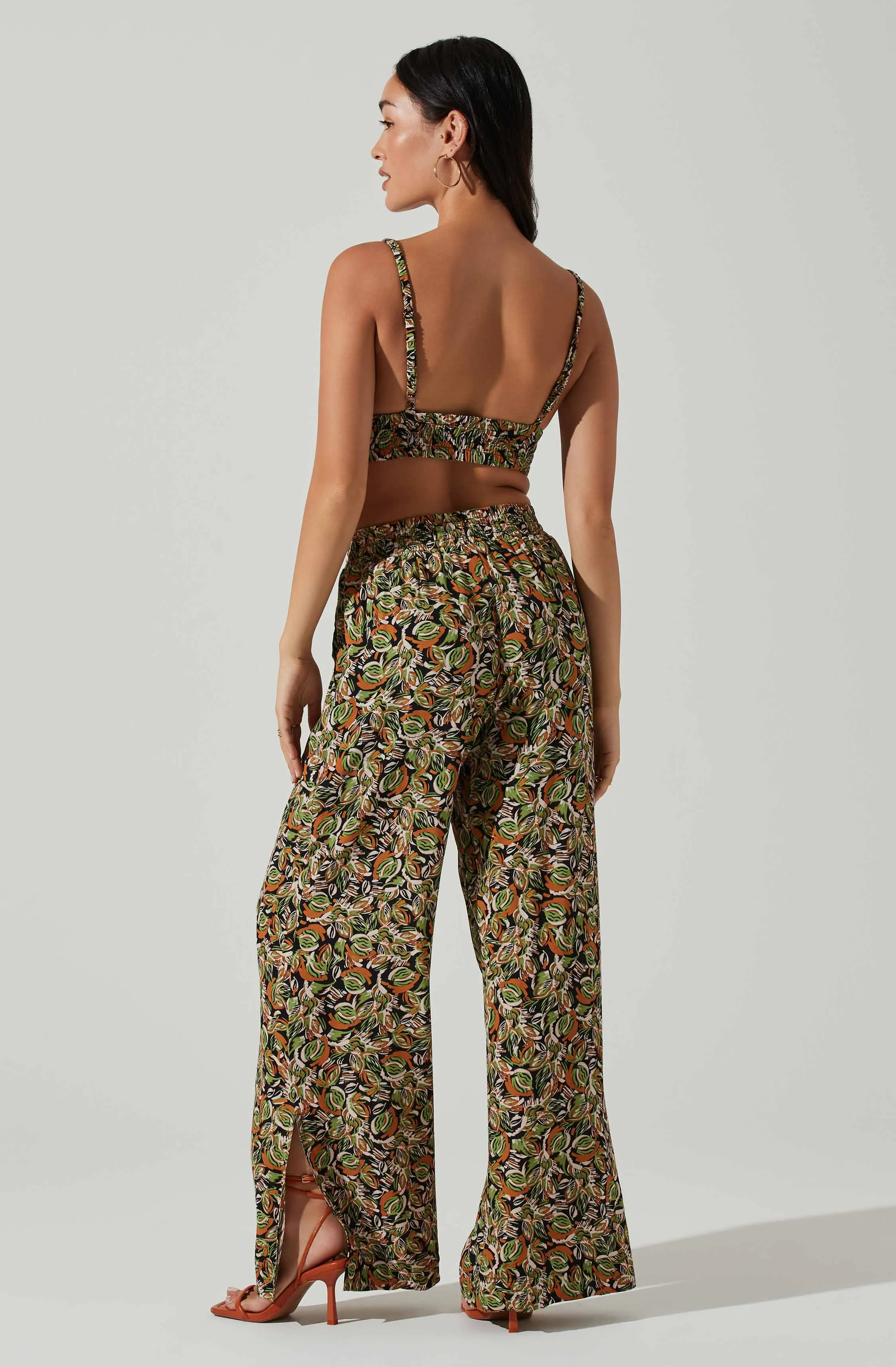 Femi Abstract Print Wide Leg Pants