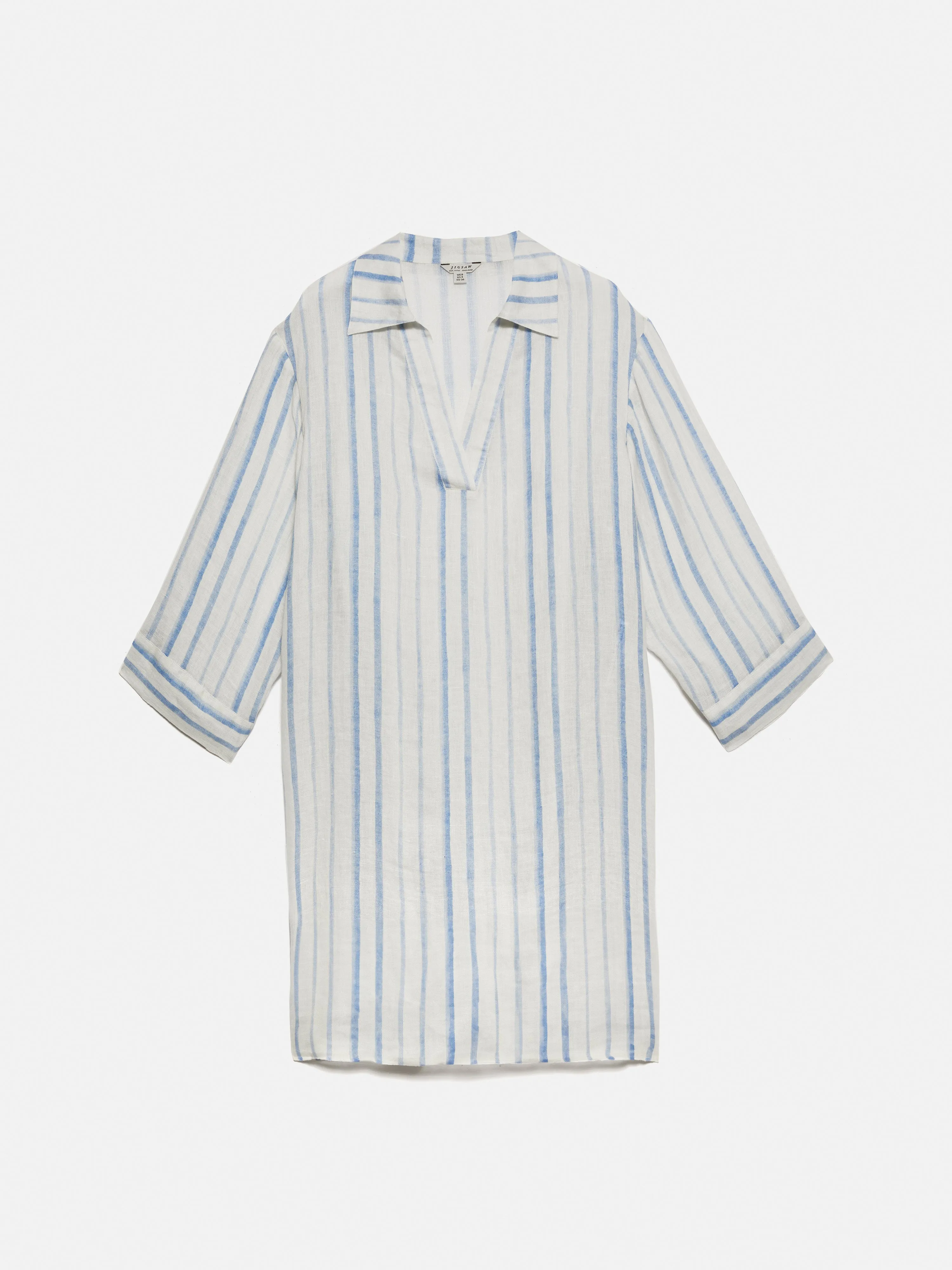 French Linen Stripe Tunic Dress | Blue