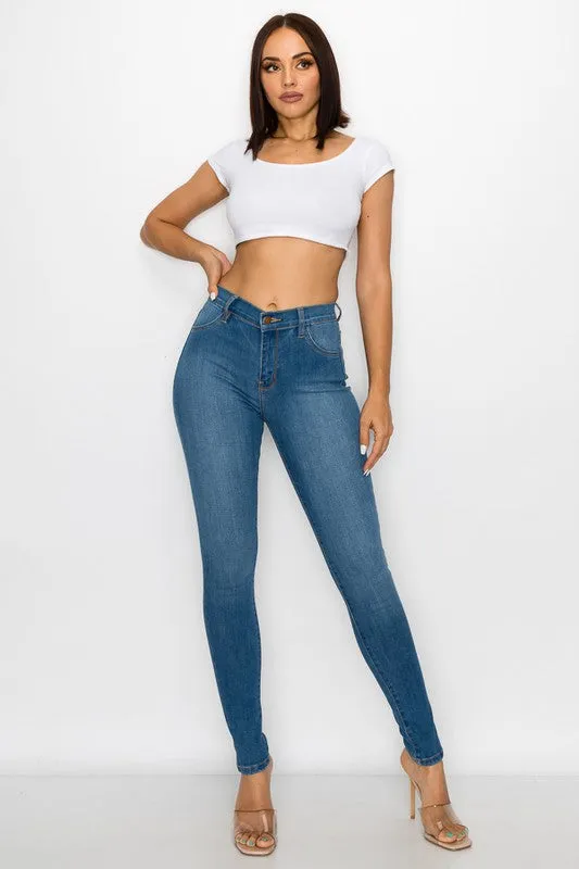 High Rise Skinny 2 Pocket Jeans