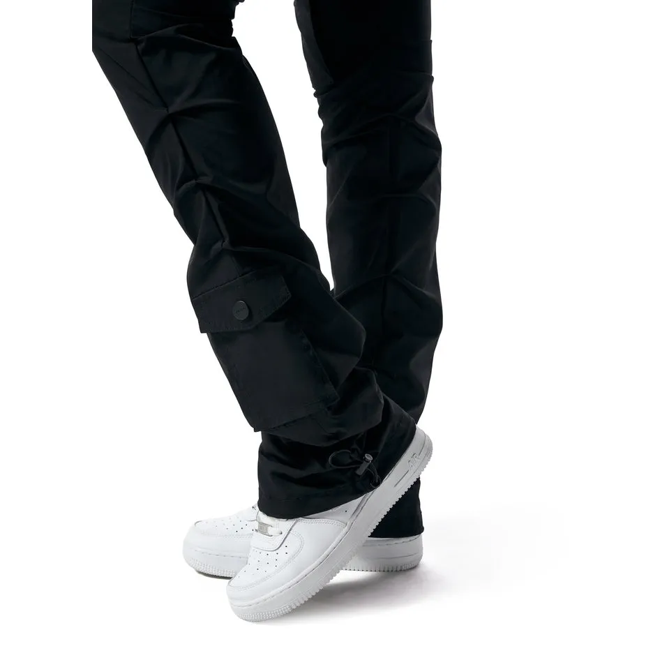 High Rise Stacked Utility Pants - Black