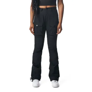 High Rise Stacked Utility Pants - Black