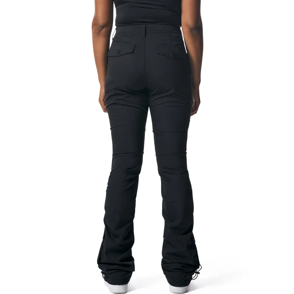 High Rise Stacked Utility Pants - Black