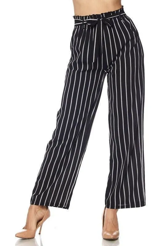 High Waisted Striped Pants-FINAL SALE-NOT ELIGIBLE FOR EXCHANGE OR REFUND