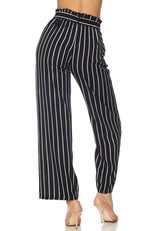 High Waisted Striped Pants-FINAL SALE-NOT ELIGIBLE FOR EXCHANGE OR REFUND