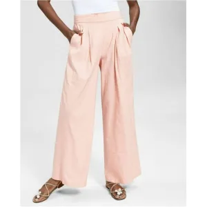 INC Linen Pull-On Wide-Leg Pants First Blush