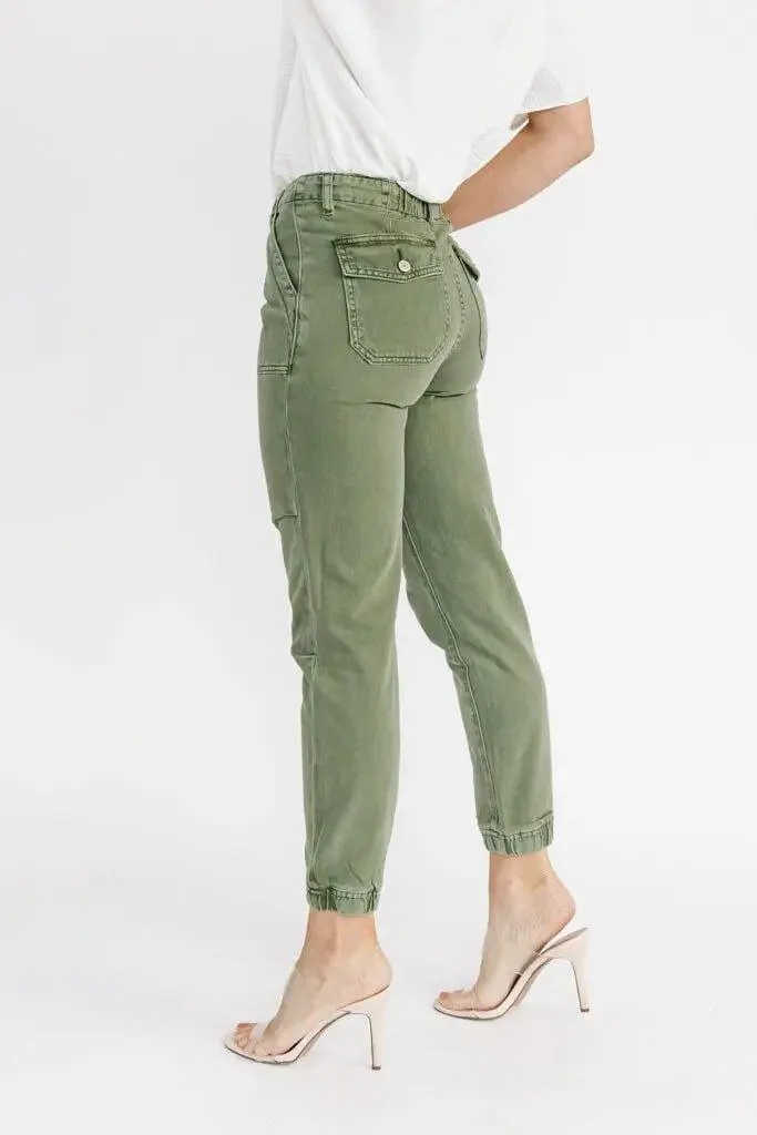 Jada Olive Slim Utility Joggers - Final Sale